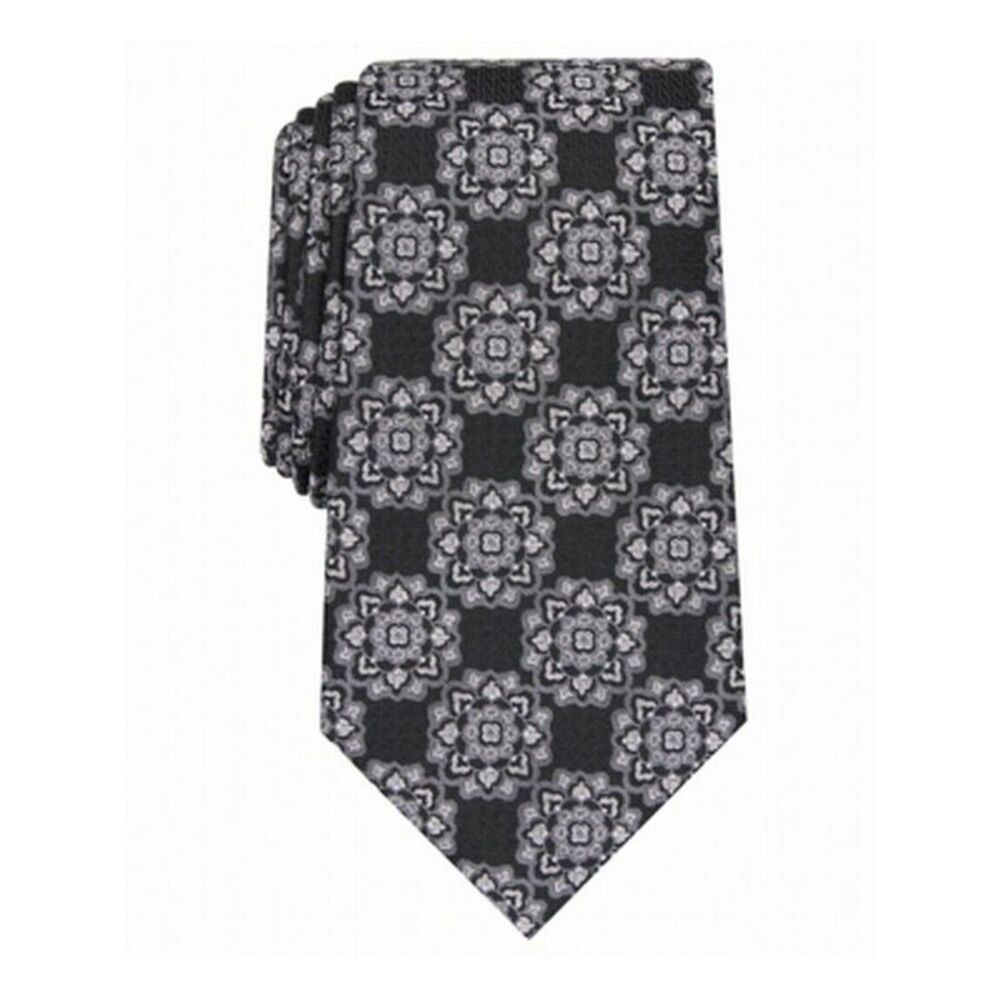 TASSO ELBA Mens Black Neat Classic Neck Tie